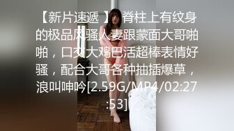 【新片速遞 】  脊柱上有纹身的极品风骚人妻跟蒙面大哥啪啪，口交大鸡巴活超棒表情好骚，配合大哥各种抽插爆草，浪叫呻吟[2.59G/MP4/02:27:53]