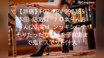 【無碼】FC2-PPV 990185 本田○結激似❤ＪＤまりんちゃん(20)実は..ンッギンにそそりたったちんぽを子宮奧まで鬼ピスでザー汁大